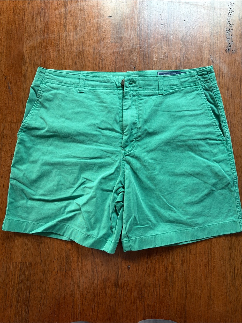 Vineyard Vines Bright Green Flat Front Cotton Island Shorts